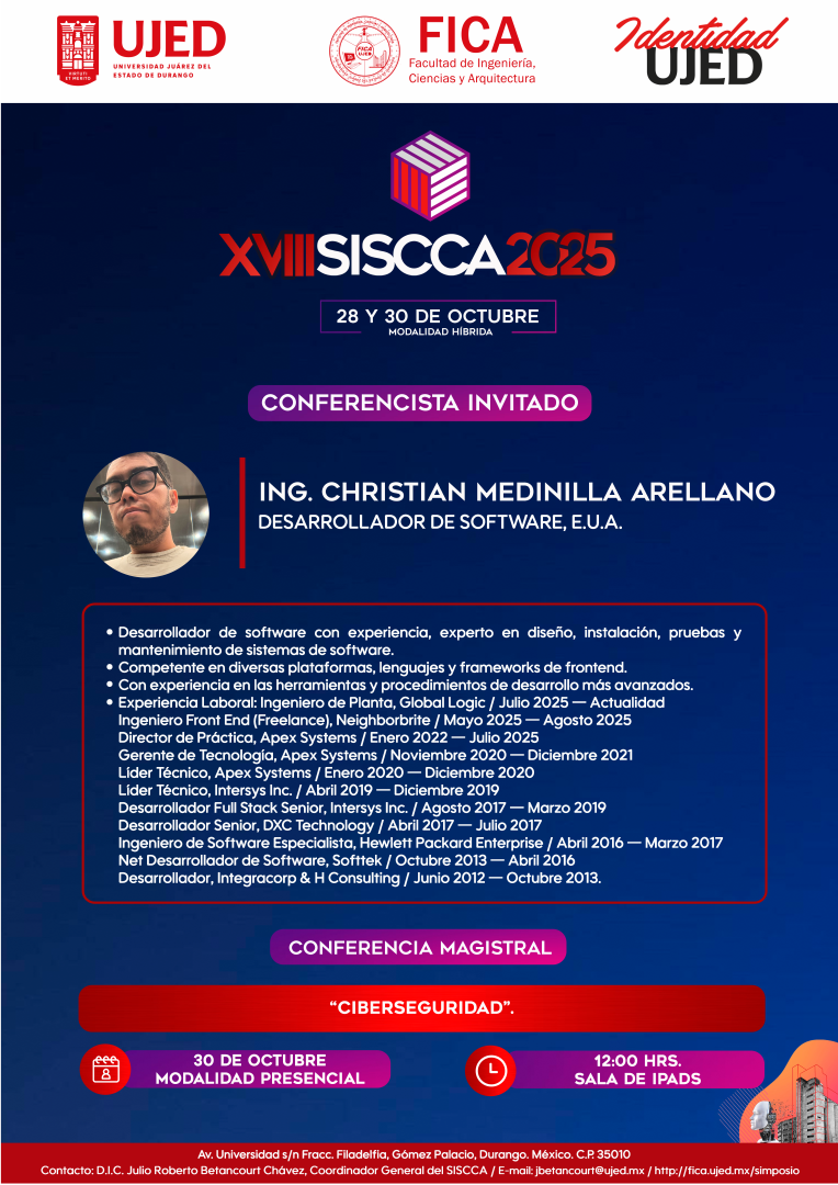 Flyer XVIII SISCCA 2025